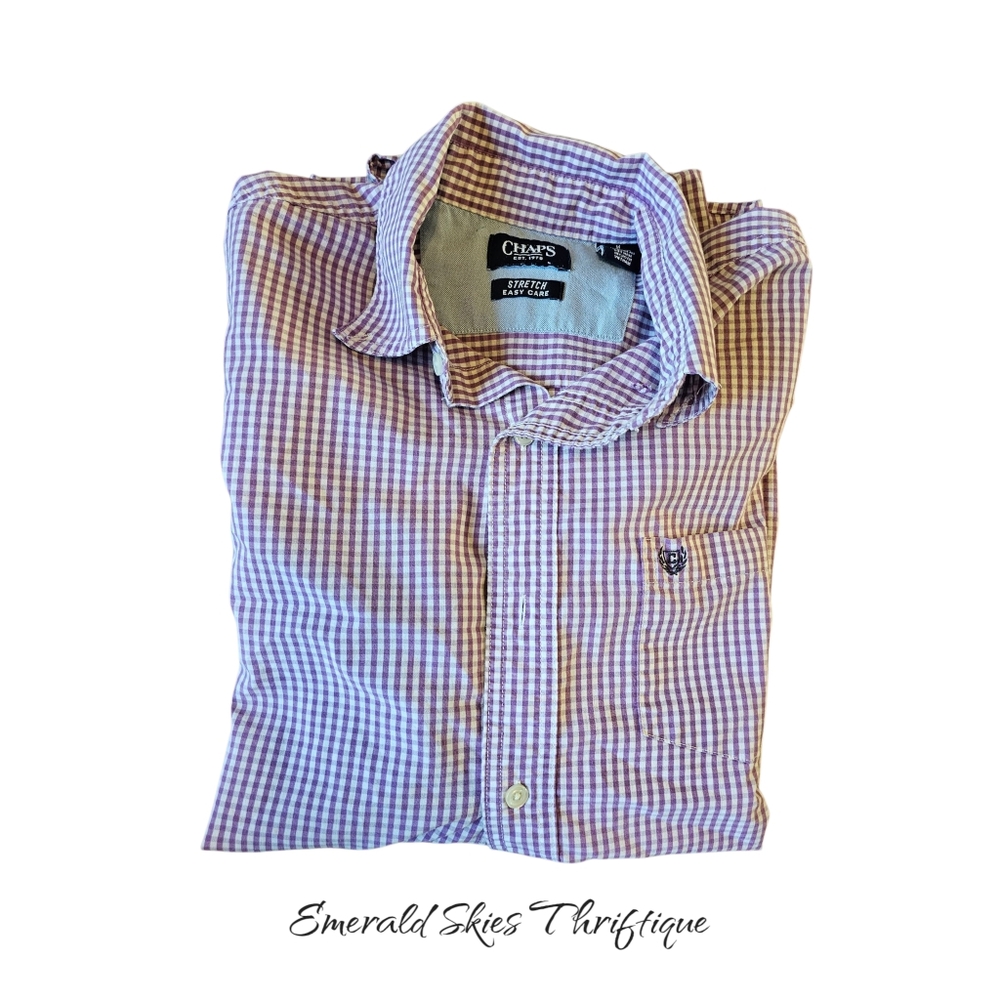 Lot Of 4 Chaps Mens Long Sleeve Button Down Shirts. Medium free shipping - Picture 4 of 9